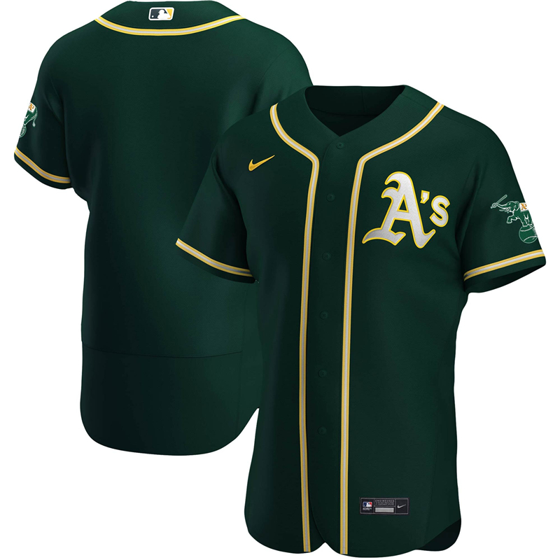 2020 MLB Men Oakland Athletics Nike Green Alternate 2020 Authentic Team Jersey 1->oakland athletics->MLB Jersey